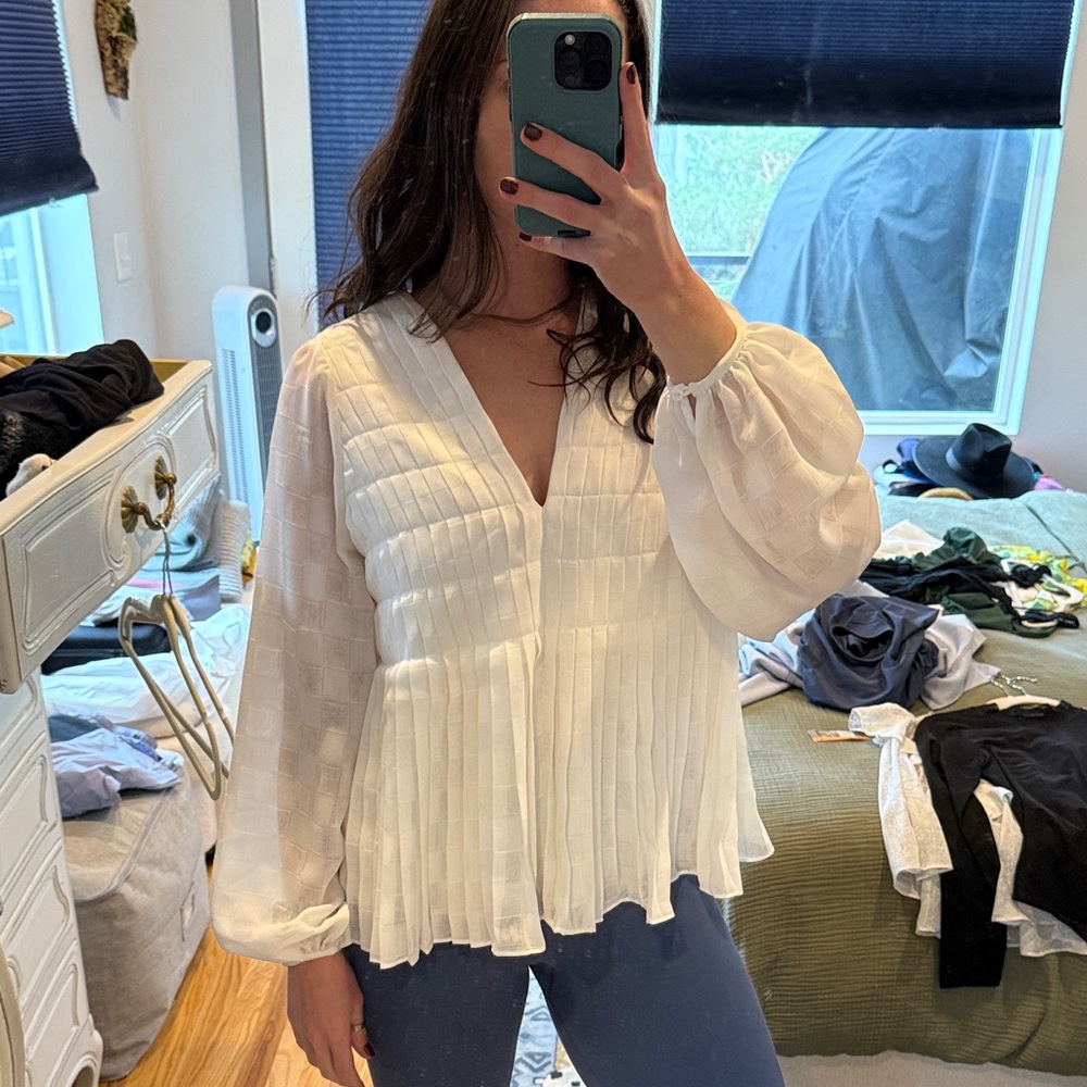 Stevie May Large Women’s White Blouse